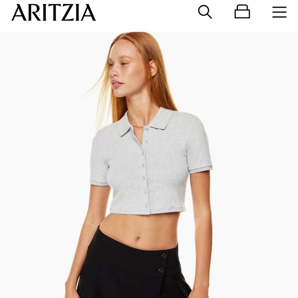 Aritzia Sunday best audio top - athletic  heather gray - Picture 1 of 7